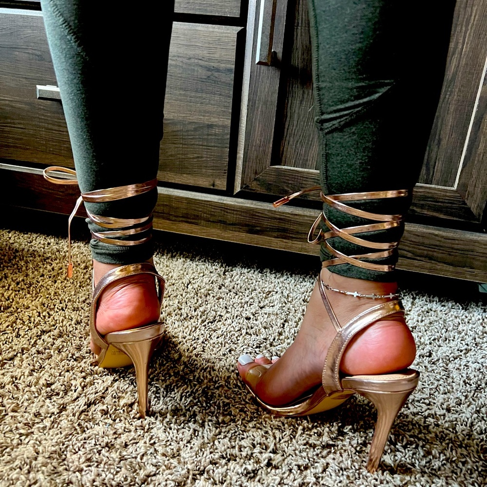 Rose Gold and Clear Heels